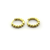 ELENA - Mini hoop earrings with gold plated silver beads
